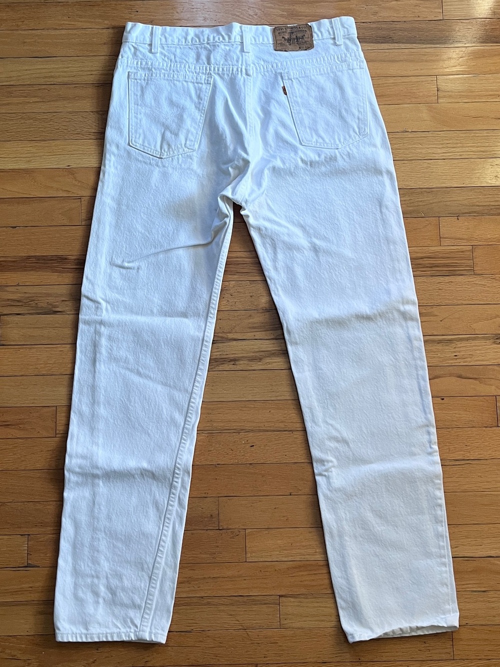 VTG Levi's 505 Orange Tab White Jeans USA 38x34 Straight Leg Regular Fit 1991